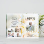 yellow floral Funeral Program template (Staand voorkant)