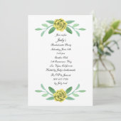 Yellow Floral Greenery Foliage Bachelorette Party Kaart (Staand voorkant)