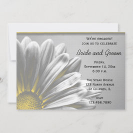 Yellow Floral Highlights Engagement Party Kaart
