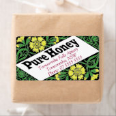 Yellow Floral Honey Jar Personalised Product Etiket (Insitu)