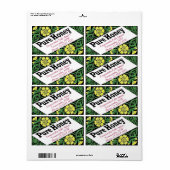 Yellow Floral Honey Jar Personalised Product Etiket (Full Sheet)