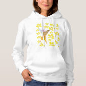Yellow Floral Hummingbird Hoodie (Voorkant)