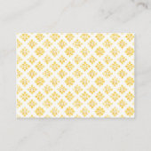 Yellow Floral Lemon Tart Baby Shower Diaper Raffle Informatiekaartje (Achterkant)