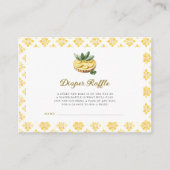 Yellow Floral Lemon Tart Baby Shower Diaper Raffle Informatiekaartje (Voorkant)