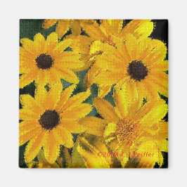 'Yellow Floral' Magneet