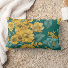 Yellow Floral Mode AI-illustratie Kussen
