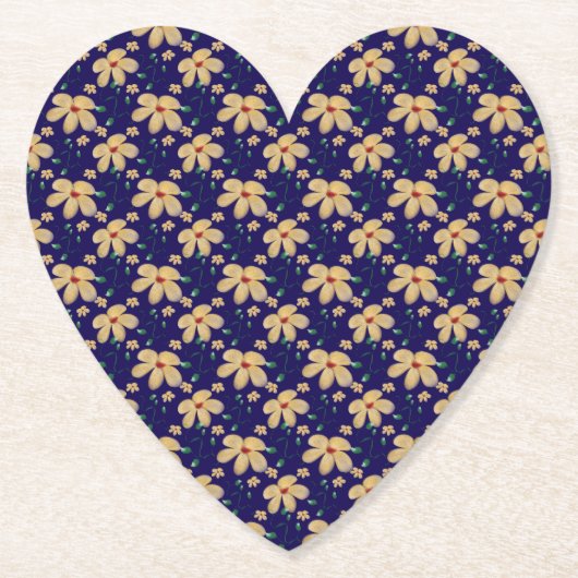 Yellow floral pattern  kartonnen onderzetters (Voorkant)