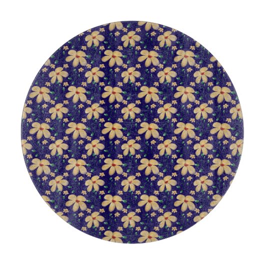 Yellow floral pattern  snijplank (Voorkant)