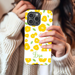 Yellow Floral Phone Case  iPhone 15 Pro Case