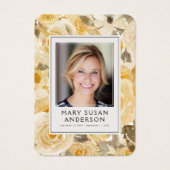 Yellow Floral Photo Funeral Memorial Poem Kaart (Voorkant)