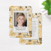 Yellow Floral Photo Funeral Memorial Poem Kaart (Bureau)