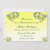 Yellow Floral Quinceañera Uitnodiging (Voorkant)