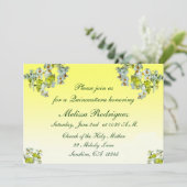 Yellow Floral Quinceañera Uitnodiging (Staand voorkant)