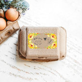 yellow floral rustic script Egg Carton Label