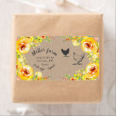 yellow floral rustic script Egg Carton Label (Insitu)