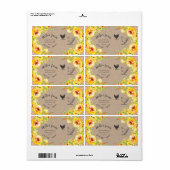 yellow floral rustic script Egg Carton Label (Full Sheet)