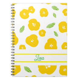 Yellow Floral Spiral Photo Notebook Notitieboek