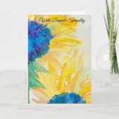 Yellow Floral Sympathokaart Feestdagen Kaart (Voorkant)