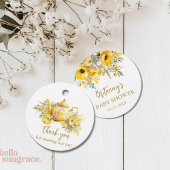 Yellow Floral Tea Party Bedankt Favorieten Bedankjes Labels