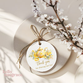 Yellow Floral Tea Party Bedankt Favorieten Bedankjes Labels
