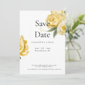 Yellow Floral The Two of Us Photo Save the Date (Staand voorkant)