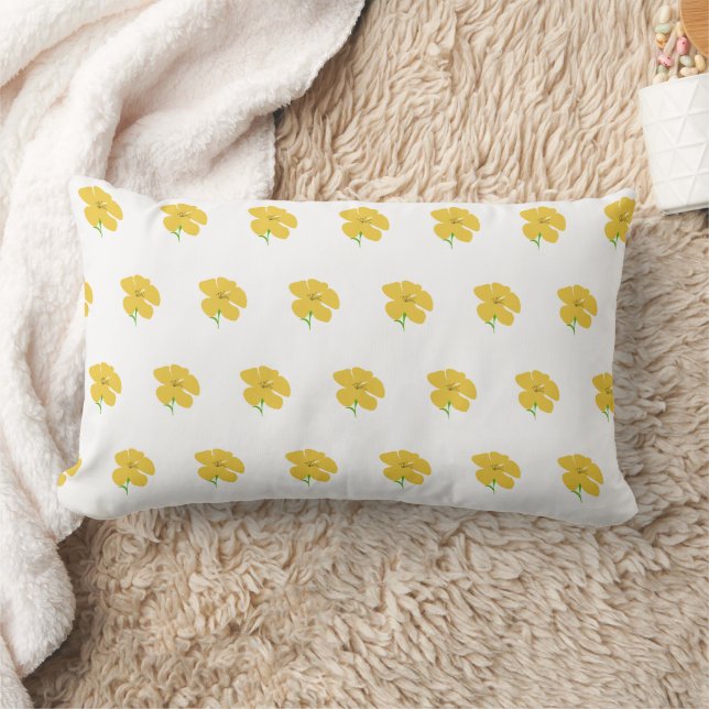 Yellow floral Throw Pillow Kussen (Deken)