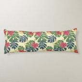 Yellow Floral Tropical Body Pillow Lichaamskussen (Achterkant)