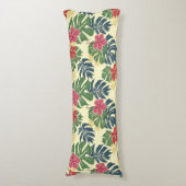 Yellow Floral Tropical Body Pillow Lichaamskussen (Voorkant Verticaal)