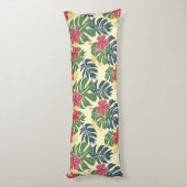 Yellow Floral Tropical Body Pillow Lichaamskussen (Achterkant (Verticaal))