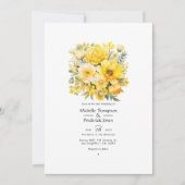 Yellow Floral Wedding Kaart (Voorkant)