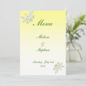 Yellow Floral Wedding Menu (Staand voorkant)
