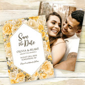 Yellow Floral Wedding Save The Date