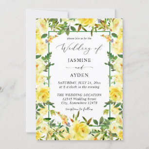 Yellow Floral Wedding V3 Kaart