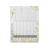 Yellow Floral Weekly Personalized Menu Planner Notitieblok (Linkerzijde)