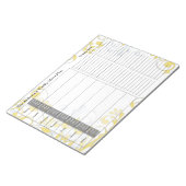 Yellow Floral Weekly Personalized Menu Planner Notitieblok (Schuin)
