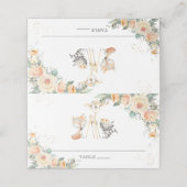 Yellow Floral Woodland Animals Baby shower Party Plaatskaartje (Buitenkant ongevouwen)