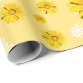 Yellow Floral Wrapping Paper Cadeaupapier (Rol Hoek)