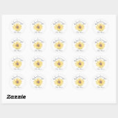 Yellow Floral Zonnebloem Baby shower Dank u Ronde Sticker (Vel)