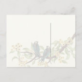 Yellow Florals Blauwgroen Tortelduifjes Reactie Uitnodiging Briefkaart (Achterkant)