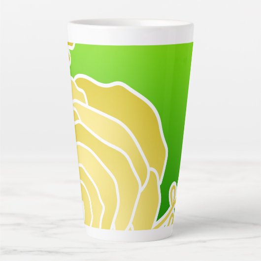 Yellow Flower Abstracte stijl Latte Mok (Voorkant)