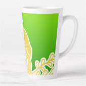 Yellow Flower Abstracte stijl Latte Mok (Rechts)