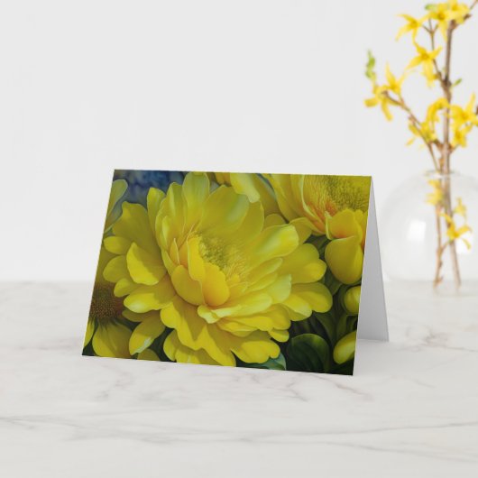  Yellow Flower Art Garden Note Kaart (Gele Bloem)