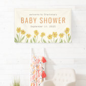 Yellow Flower Baby shower Welkom Spandoek (Insitu)