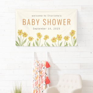 Yellow Flower Baby shower Welkom Spandoek
