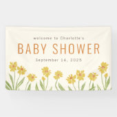 Yellow Flower Baby shower Welkom Spandoek (Horizontaal)