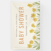 Yellow Flower Baby shower Welkom Spandoek (Verticaal)