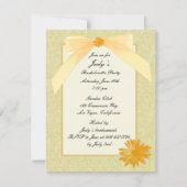 Yellow Flower Bachelorette Party Invitation Kaart (Voorkant)