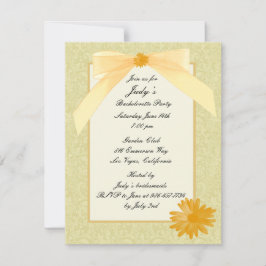 Yellow Flower Bachelorette Party Invitation Kaart