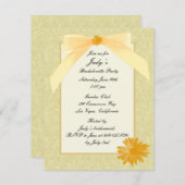 Yellow Flower Bachelorette Party Invitation Kaart (Voorkant / Achterkant)