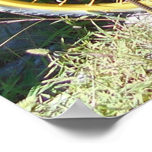 Yellow Flower Bike op straat Poster (Hoek)